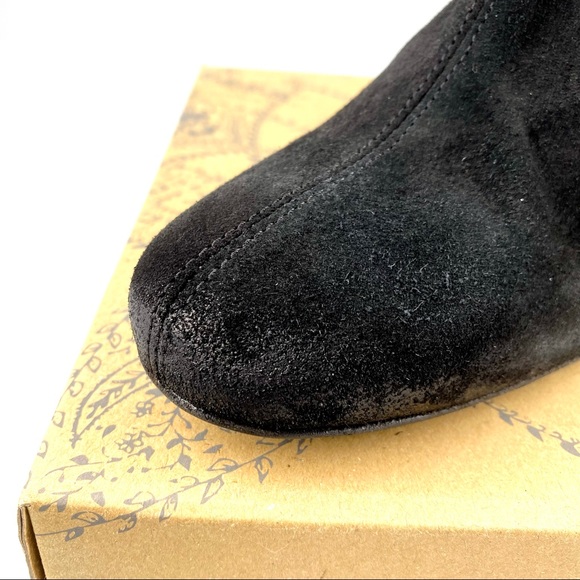 Free People Cecile Block Heel black suede Bootie - Picture 7 of 12